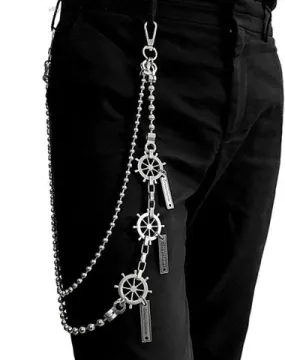 31'' Metal BIKER SILVER WALLET CHAIN Beaded LONG PANTS CHAIN ANCHOR jeans chain jean chainS FOR MEN