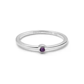 Amethyst Healing Stone Ring Sterling Silver