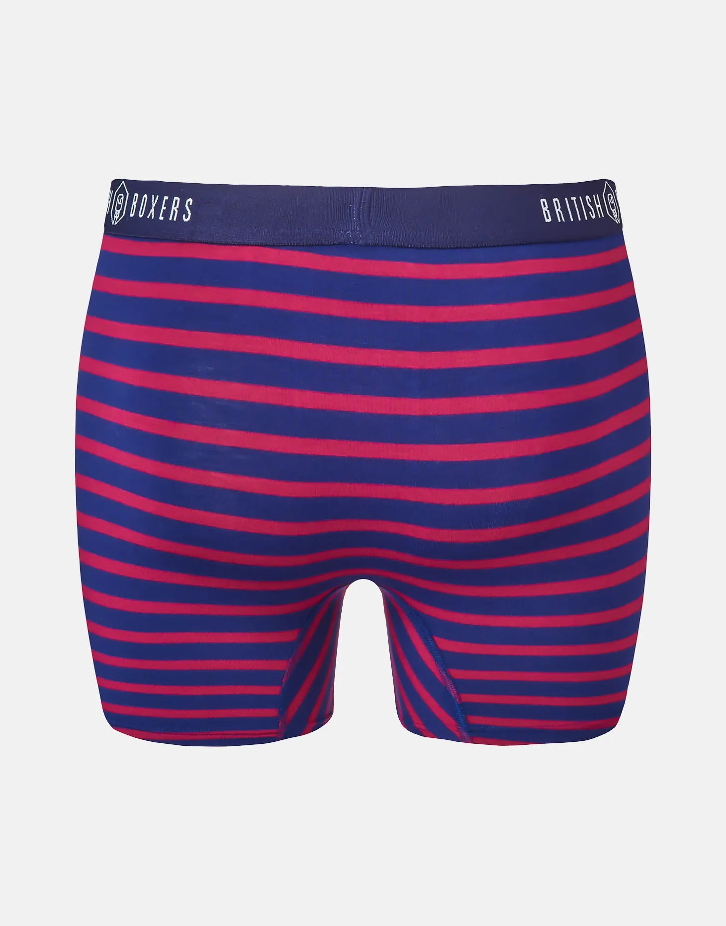 Bamboo Stretch Trunks – Wine & Navy Hoopla Stripes