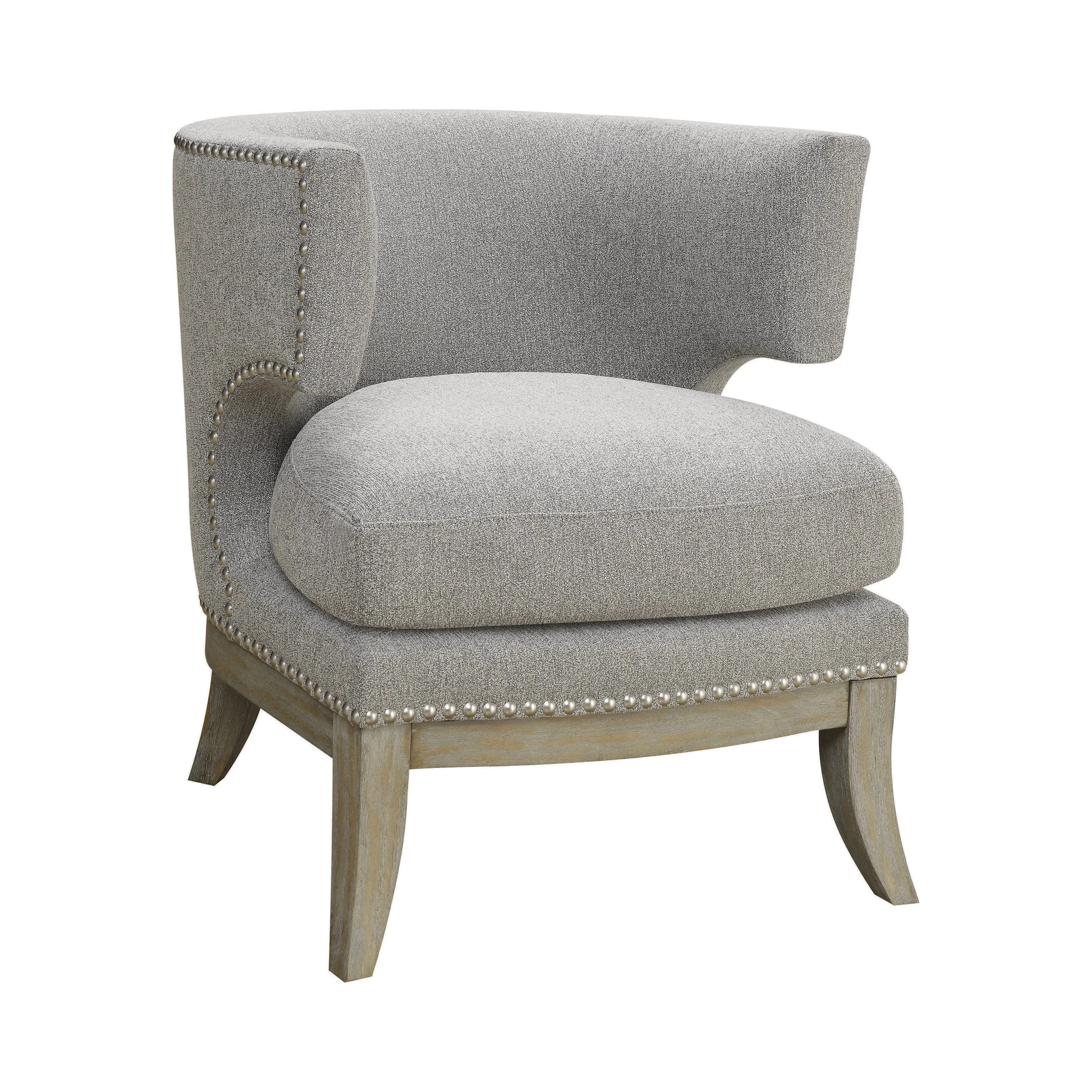 Barrel Back Accent Chair White And Weathered Grey - 902559