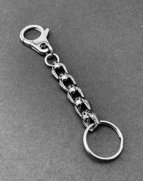 Biker Stainless Steel SILVER GHOST Skull KEYCHAIN BIKER SILVER Key CHAIN SILVER jeans chain jean chain FOR MEN