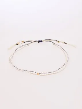 Birthstone Silk Braid Anklet- APR