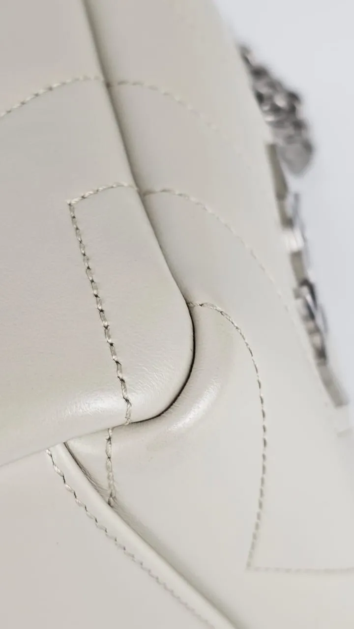 Calfskin Y Quilted Monogram Small LouLou Bowling Bag Ivory