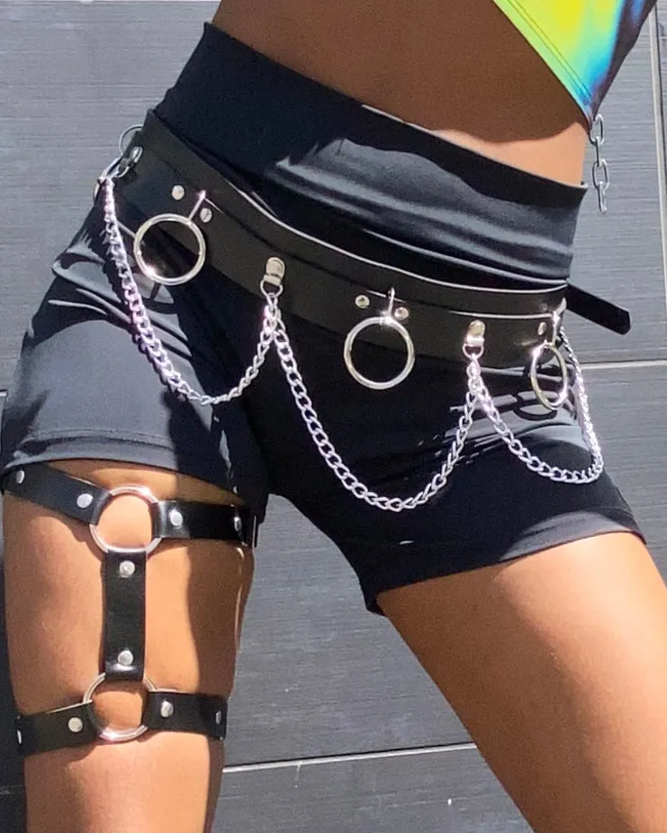 Chain Reaction Faux Leather Belt