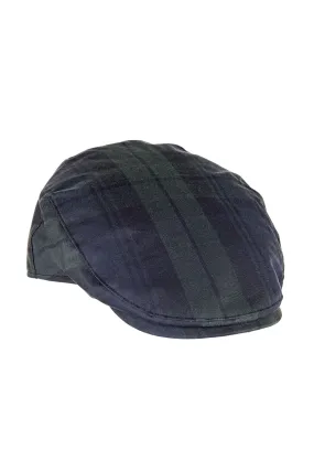 Charles Tartan Wax Flat Cap - Blackwatch