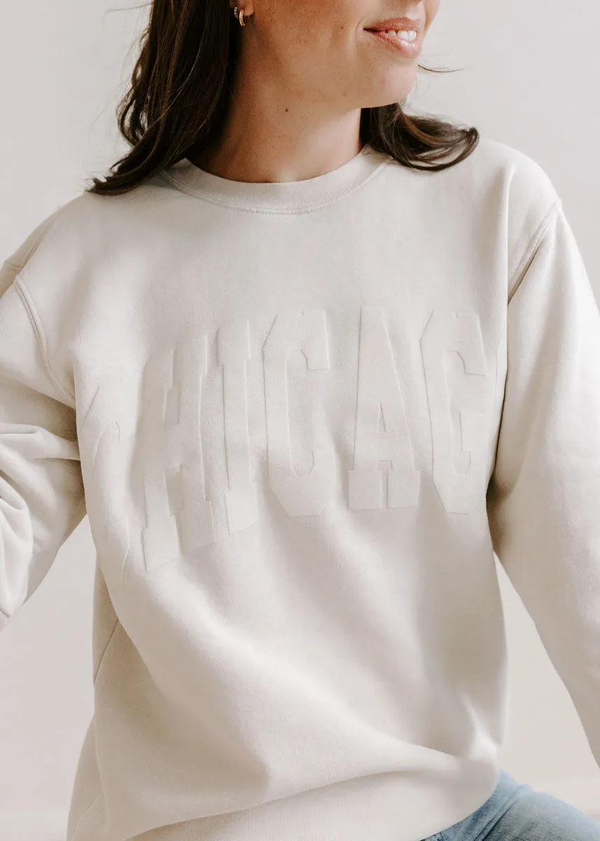 Chicago Collegiate Puff Sweatshirt - Ivory