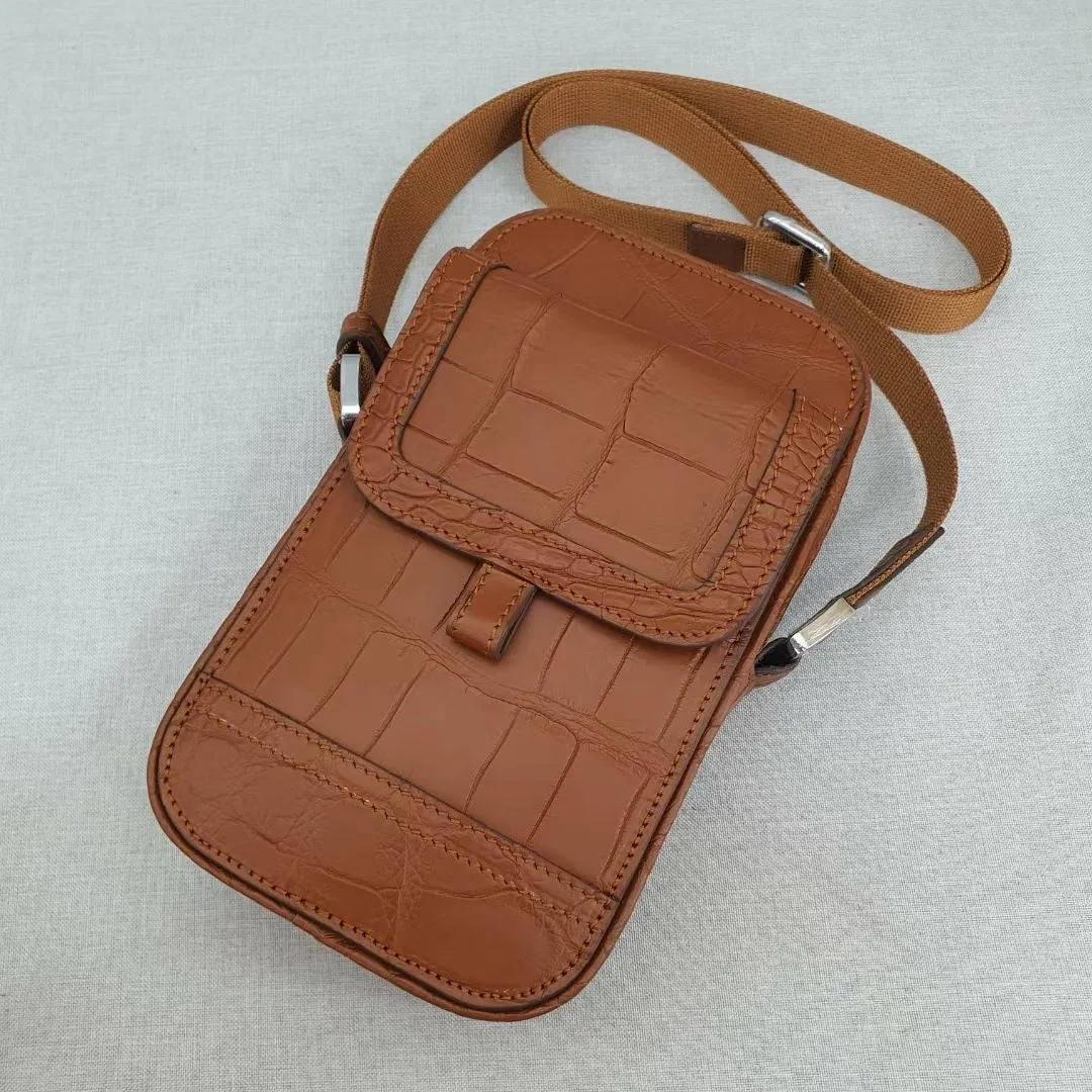 Crocodile Leather Phone Case Cross Body Bag