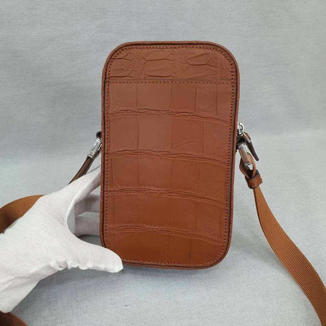 Crocodile Leather Phone Case Cross Body Bag