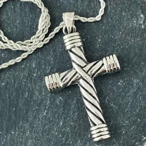 Cross - Traditional Cross Pendant - Rope Necklace (281)