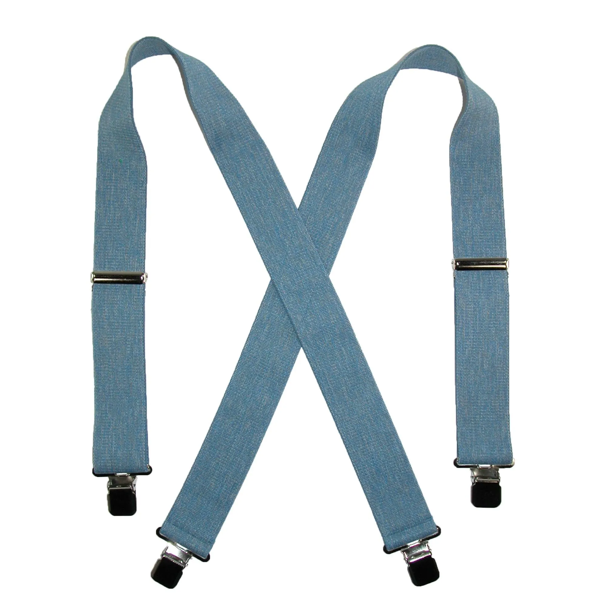 CTM® Men's Denim Clip-End 2 Inch Suspenders