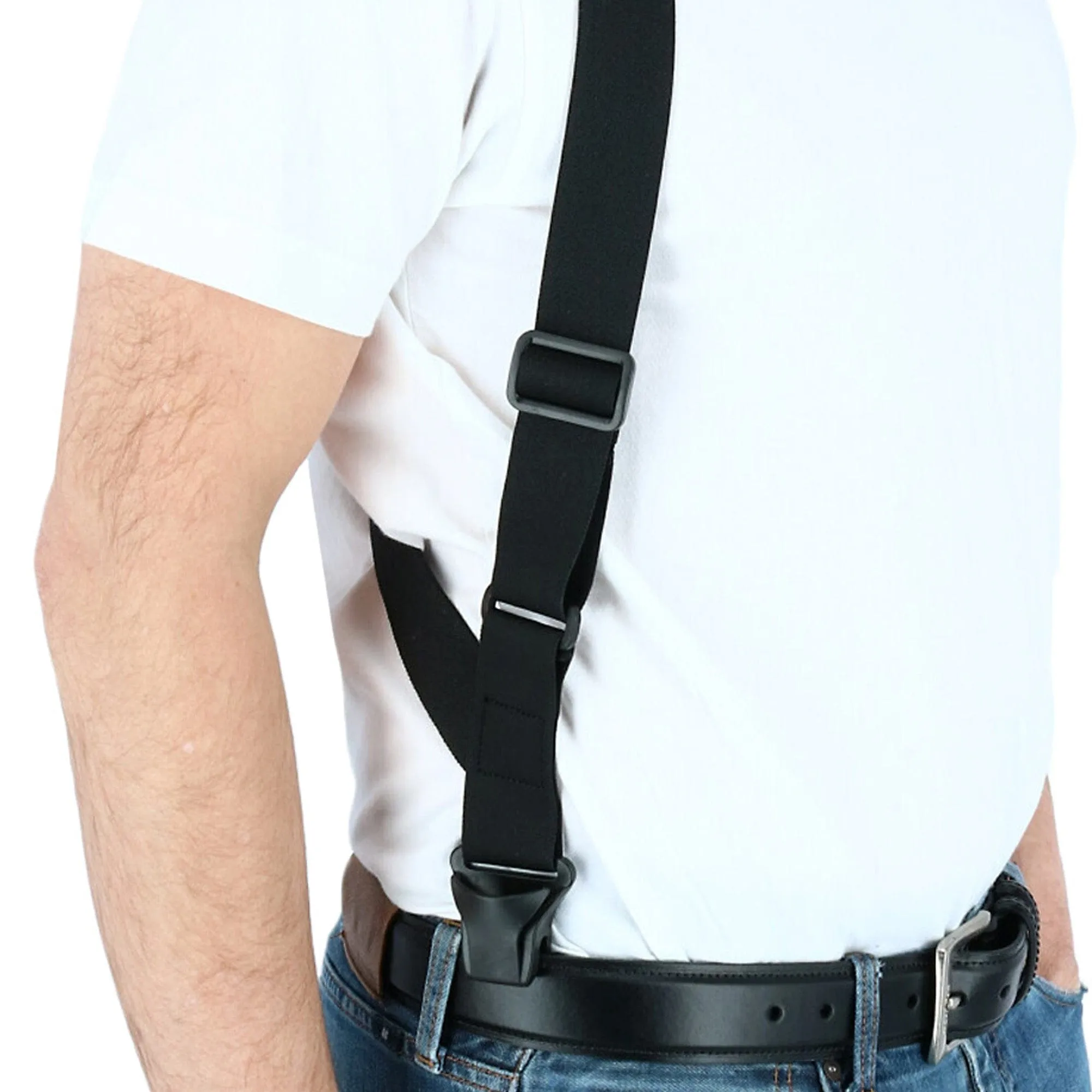 CTM® Men's Elastic Side Plastic Clip TSA Compliant Airport Suspenders