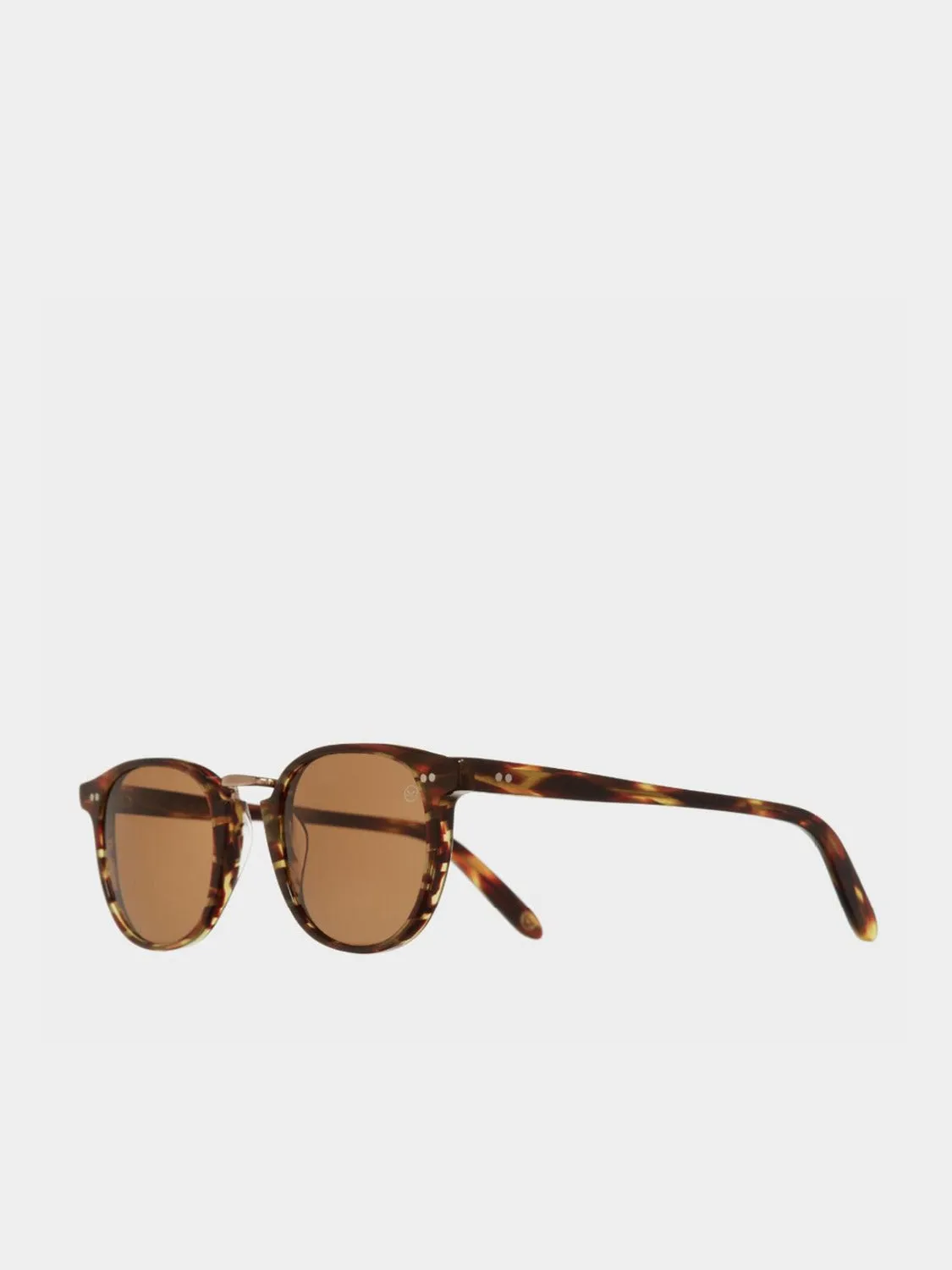 Cutler and Gross Kingsman Round Sunglasses Dark Turtle