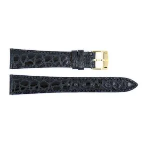 FITS Genuine Movado  crocodile Grain Calfskin Leather Black 18mm Watch Band