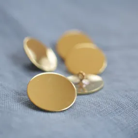 Flat Brass Buttons Large 5 Pack