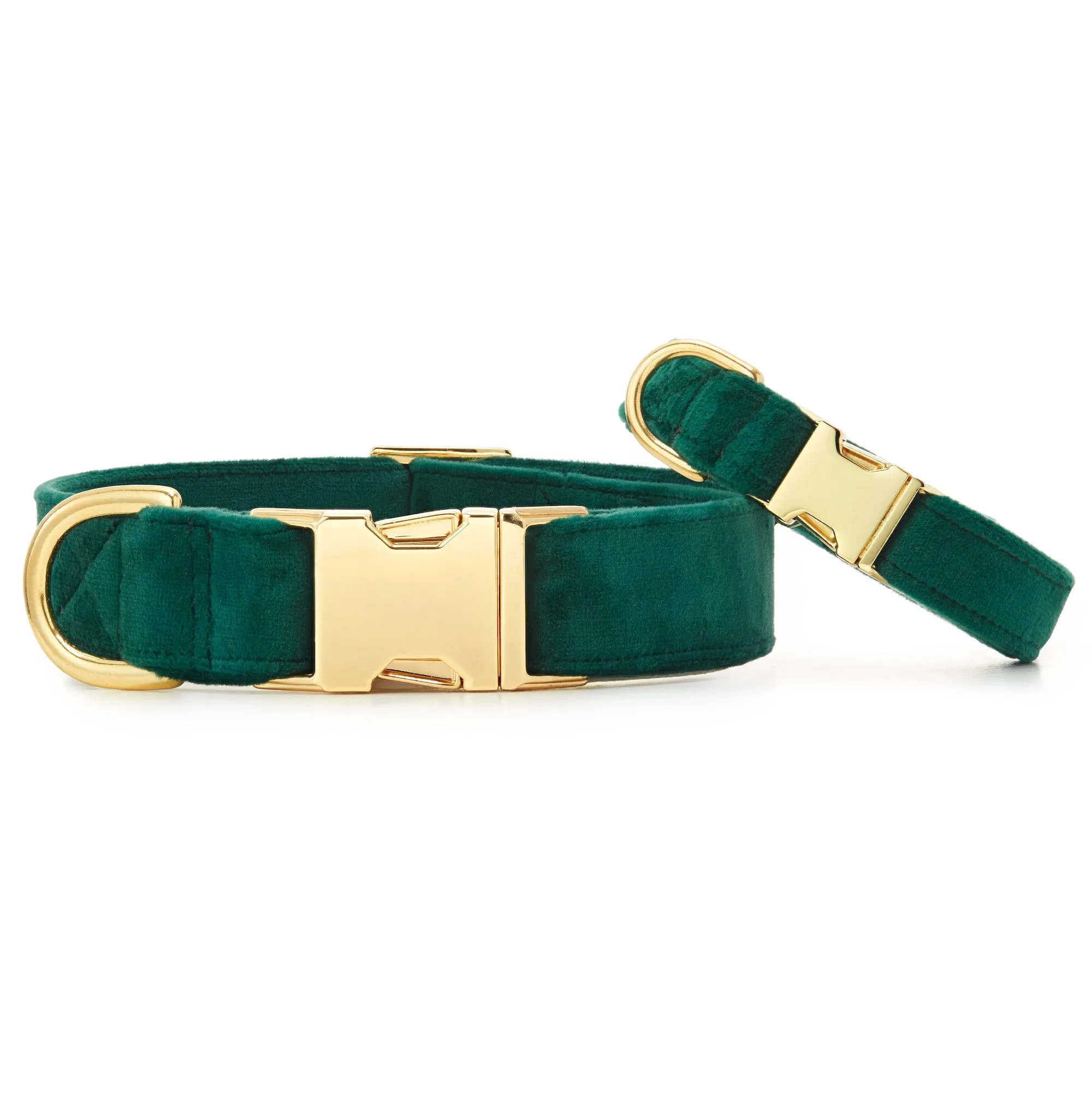 Forest Green Velvet Dog Collar