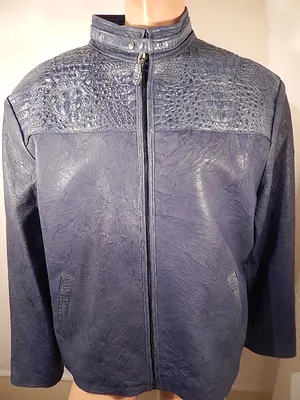 G Gator - Blue Horn Back Crocodile and Lambskin Jacket