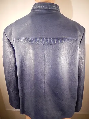 G Gator - Blue Horn Back Crocodile and Lambskin Jacket