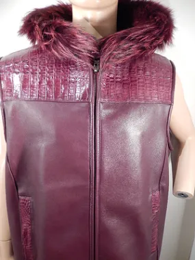 G Gator - Burgundy Fox x Crocodile Vest