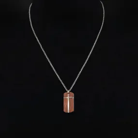 Galeno Stainless Steel Necklace with Rosewood Crucufix Inlay (24" chain)