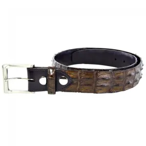 Genuine Hornback Crocodile Belt 38.5mm - Brown