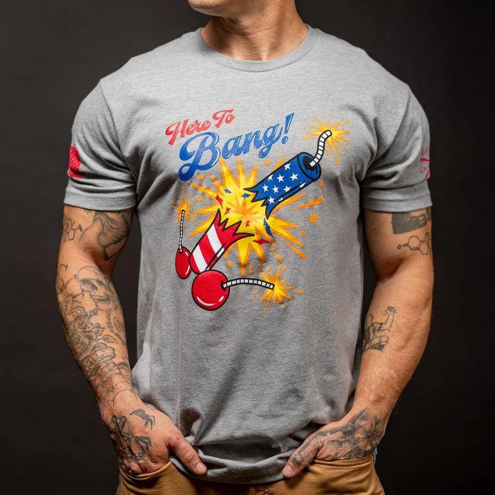 Here To Bang T-Shirt - Dark Heather Gray