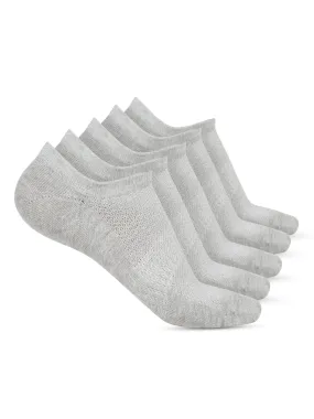 Men's Grey Melange Fashion No Show / Loafer Socks -Pack of 5