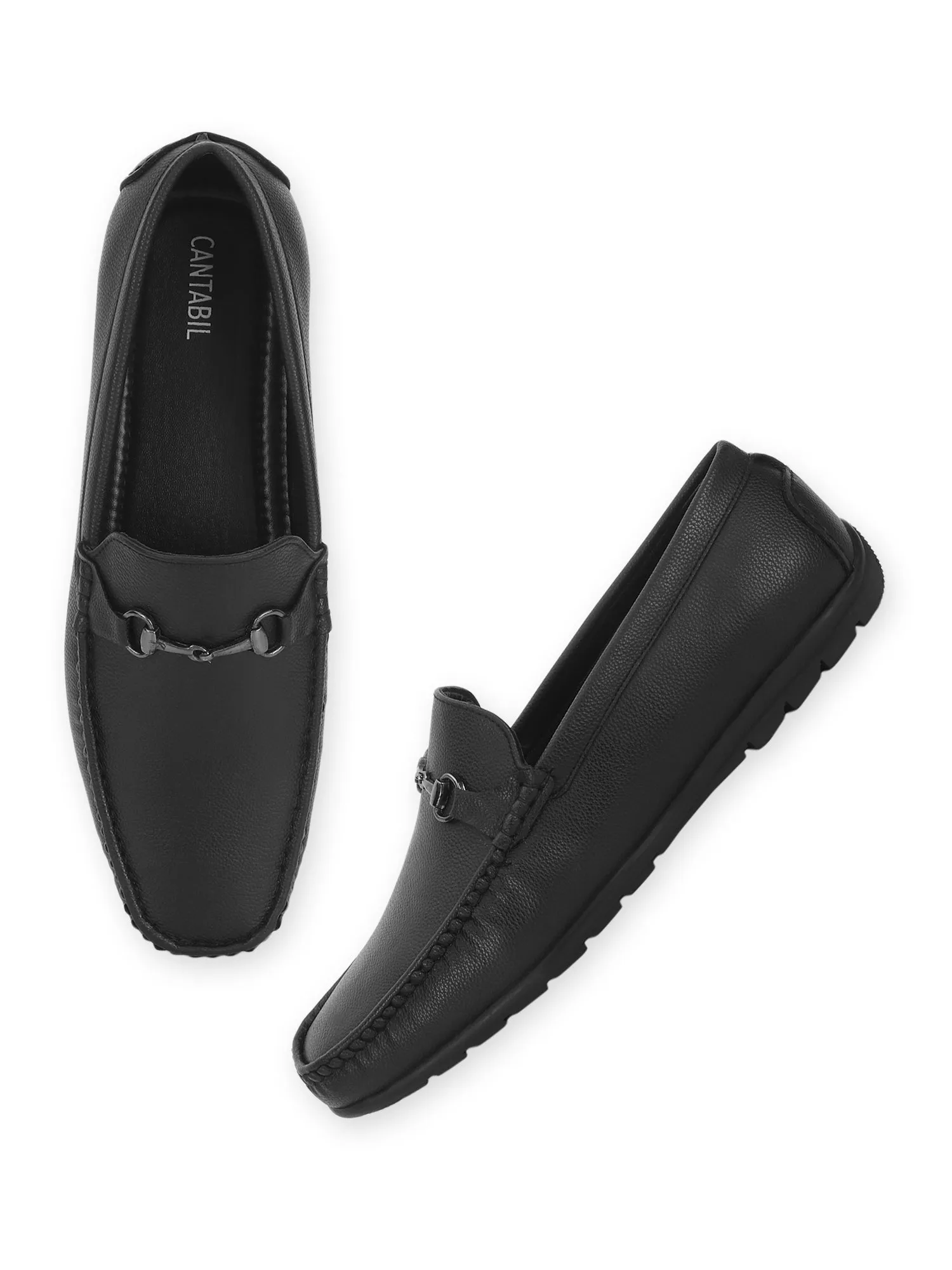 Men's Slip-On Black Solid Casual Loafer