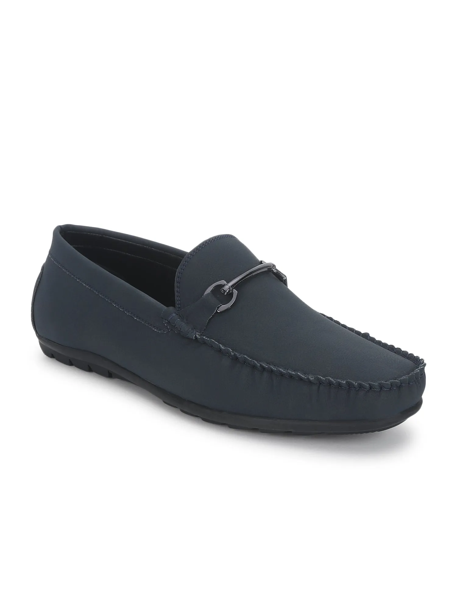 Men's Slip-On Navy Blue Solid Casual Loafer