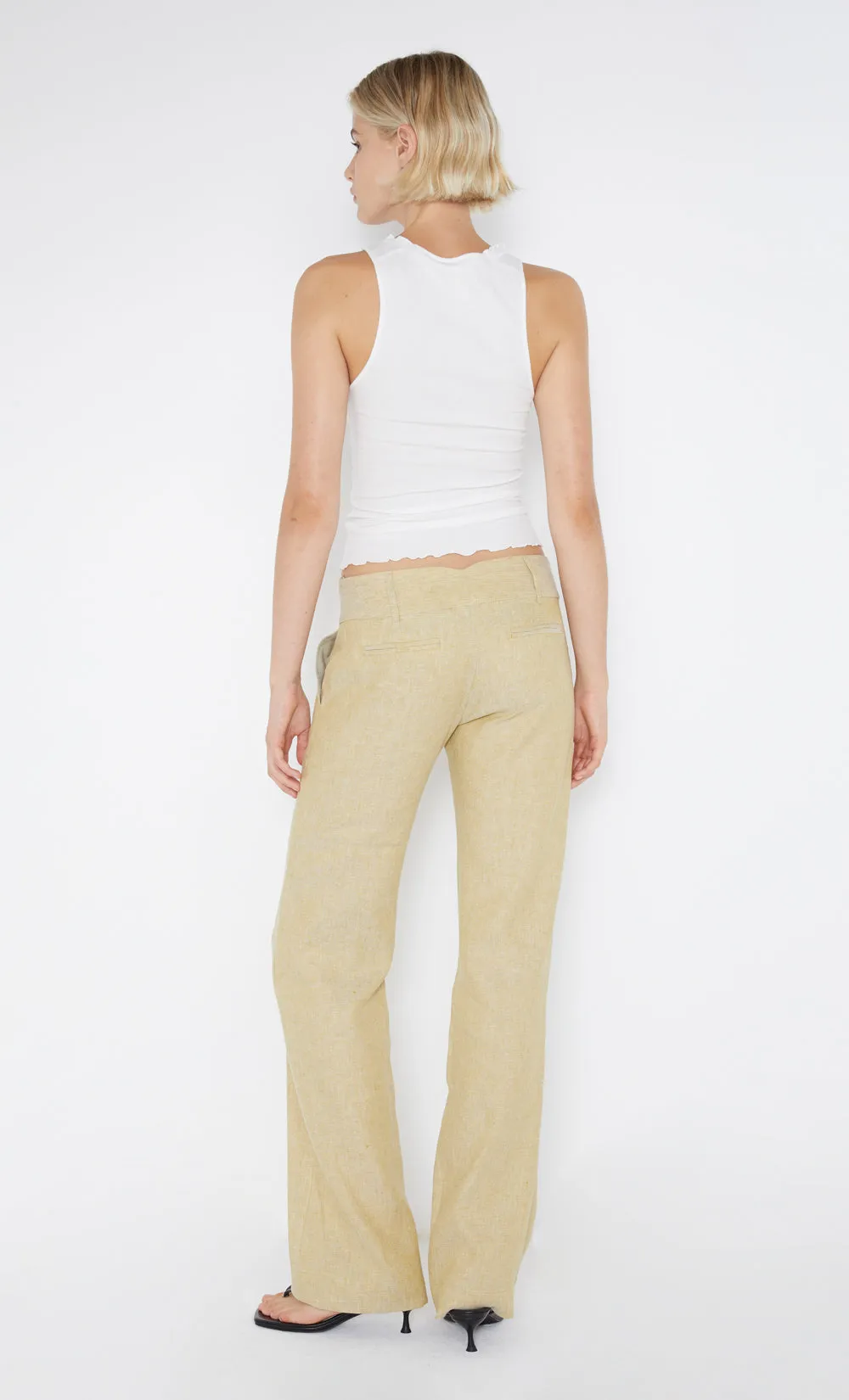 NEVA STRAIGHT LEG PANT - STRAW