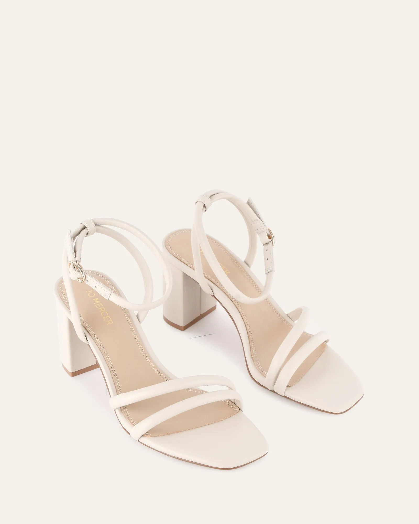 NINO HIGH HEEL SANDALS OFF WHITE LEATHER