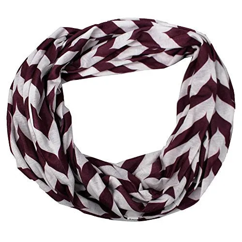 Pop Fashion Womens Chevron Arrow Patterned Infinity Scarf with Hidden Zipper Pocket