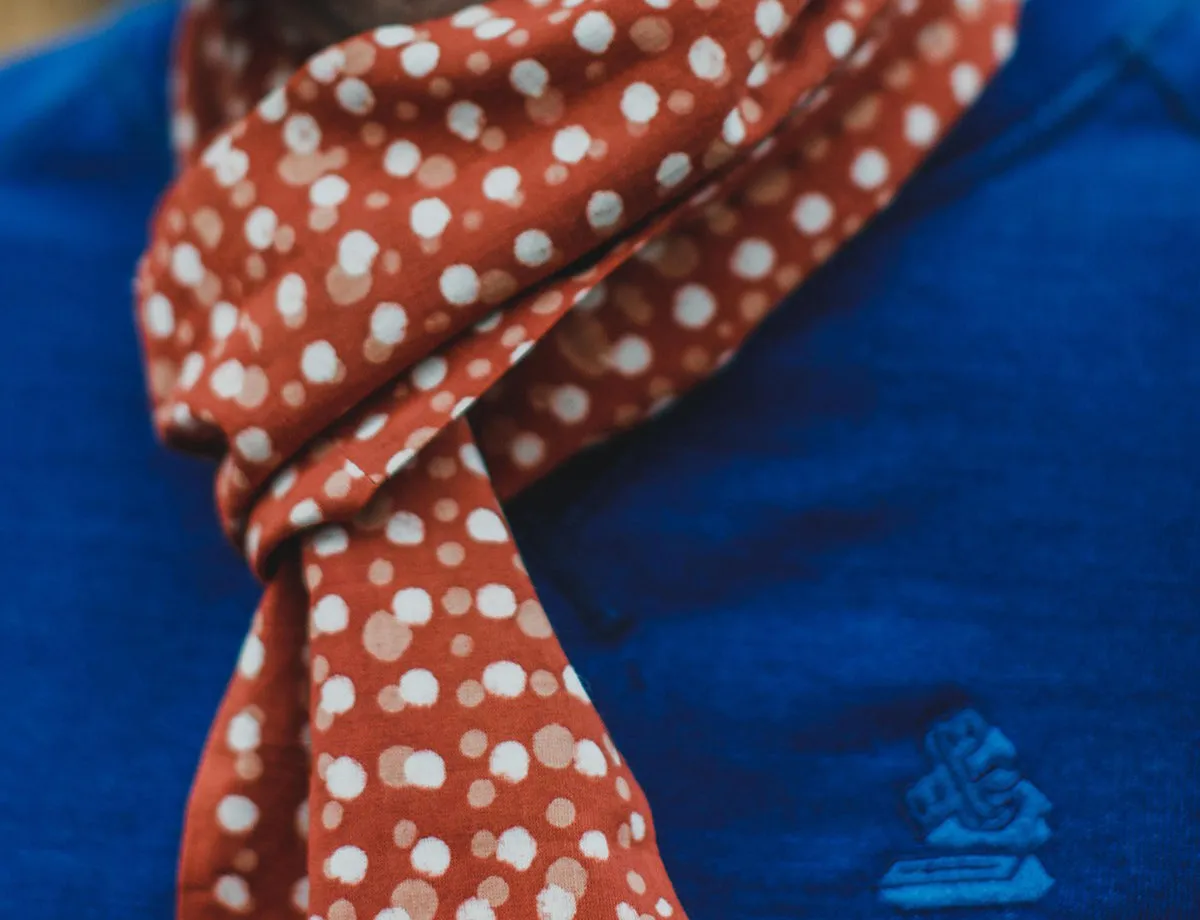 Rust Dot Japanese Style scarf