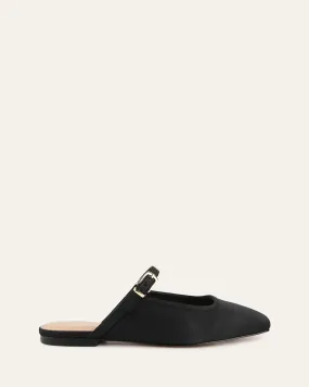 SAMMY DRESS FLATS BLACK SATIN