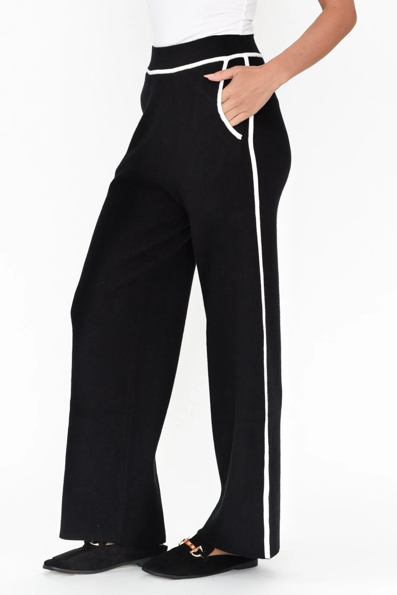 Savon Black Trim Knit Pants