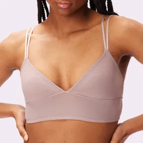 Strappy Longline Bralette | Silky Mesh | Archive (Sandcastle)