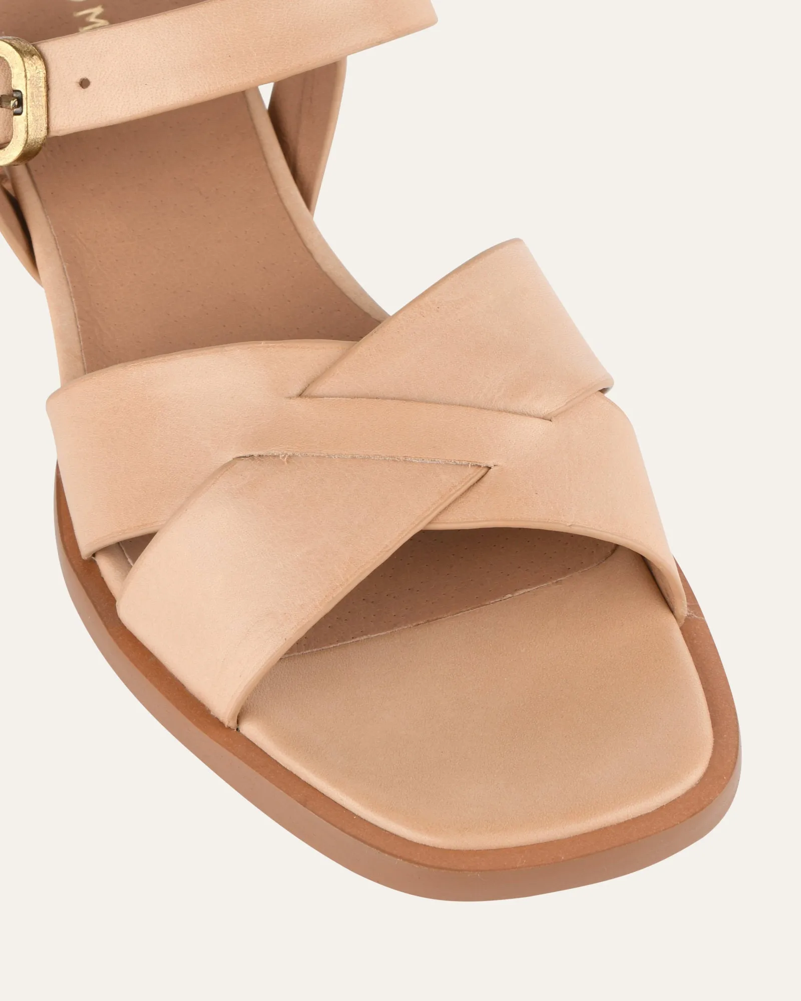 TEMPO FLAT SANDALS NATURAL LEATHER