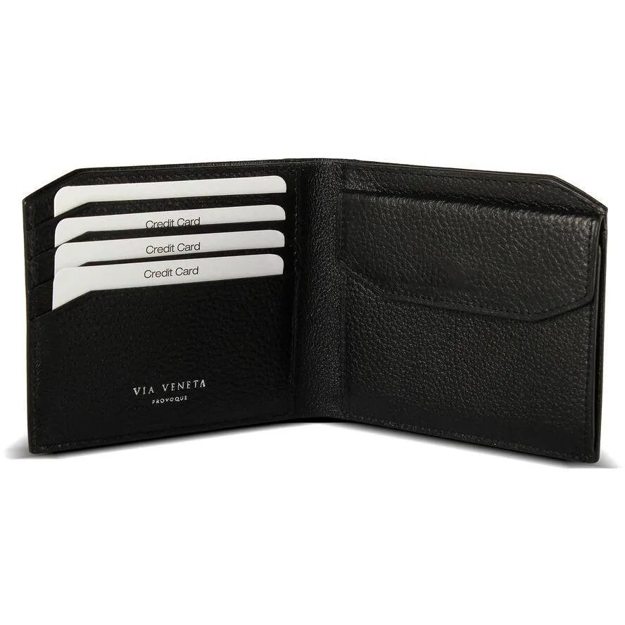 Via Veneta Provoque Ostrich Hipster Coin Wallet | Black